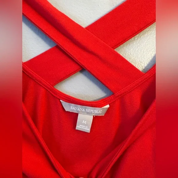 Banana Republic Red Crisscross Back Top - Picture 5 of 7